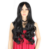 24Inch Synthetic Body Wave Long Wig Black Brown Ombre Natural Curly Hair Wig For Woman Cospaly Hairs