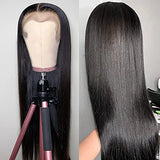 Brazilian Straight Lace Front Human Hair Wigs For Women Pre Plucked Transparent Lace Frontal Wig
