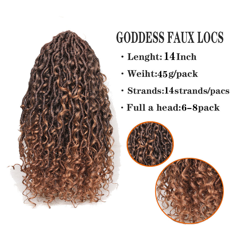 14Inch Curly Faux Locs Crochet Hair Goddess Locs Crochet Hair Boho Hip –  unionbeauty