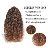 14Inch Curly Faux Locs Crochet Hair Goddess Locs Crochet Hair Boho Hippie Locs Synthetic Braids Hair Extensions