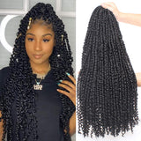 Pre-twisted Passion Twist Crochet Hair 22inch Pre-Looped Passion Twist Bohemian Crochet Braids Hair Extensions