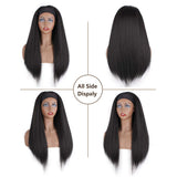 20 Inch Kinky Headband Wig Synthetic Hair Long Glueless Synthetic Yaki Straight Wigs