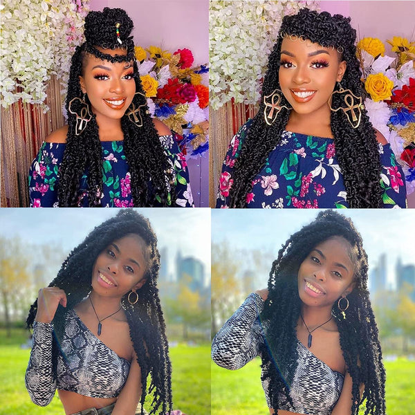 18inch Butterfly Locs Crochet Hair Pre-looped Synthetic Faux Locs Dist ...