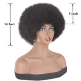 4 Inch Afro Fluffy Afro Wig Short Natural Looking Wigs Synthetic Wig Fluffy Afro Curly Hair Wig