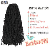 18inch Butterfly Locs Crochet Hair Pre-looped Synthetic Faux Locs Distressed Crochet Braids Extended