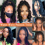 12Inch Passion Twist Hair Short Water Wave Snythetic Crochet Braids Hair for Distressed Butterfly Locs Passion Twist Braiding Curl Hair