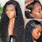 UNIONBEUATY Water Wave Lace Front Human Hair Wigs For Black Women Pre Plucked 13x4 Lace Human Wig
