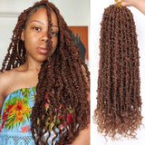 24Inch Butterfly Locs Crochet  Hair Long Butterfly Faux Locs With Curly Ends Pre-twisted Goddess Locs Crochet Braiding Hair