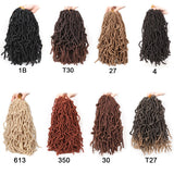 12inch Nu Soft Faux Locs Crochet Hair Pre-looped Copper Red Braiding Hair Goddess Short Faux Locs Synthetic Crochet Hair