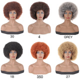 4 Inch Afro Fluffy Afro Wig Short Natural Looking Wigs Synthetic Wig Fluffy Afro Curly Hair Wig