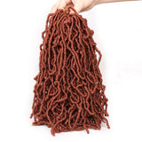 12inch Nu Soft Faux Locs Crochet Hair Pre-looped Copper Red Braiding Hair Goddess Short Faux Locs Synthetic Crochet Hair