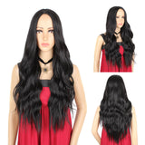 24 Inch Natural Long Wavy Curly Synthetic Wig for Women Heat Resistant Fiber Cosplay Wigs