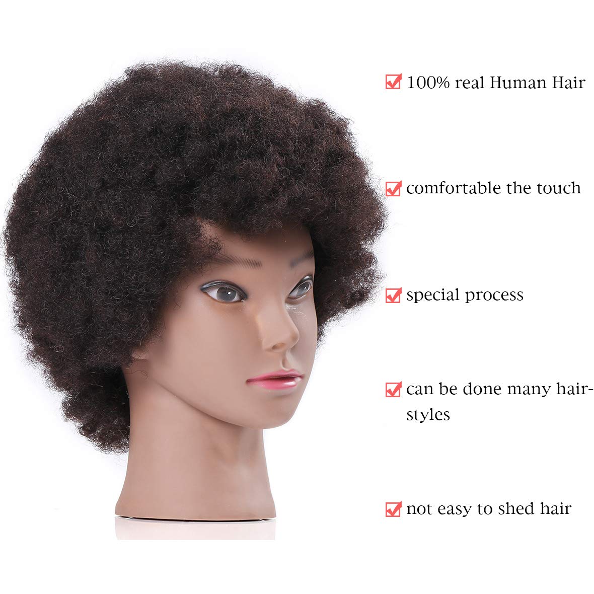 Afro Mannequin Head Curly Hair 100% African American Human Hair