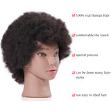 Afro Mannequin Head 100% Human Hair For Practice Styling Braiding Hair
