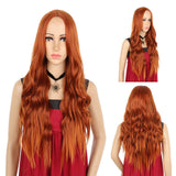 24 Inch Natural Long Wavy Curly Synthetic Wig for Women Heat Resistant Fiber Cosplay Wigs