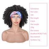 8 Inch Short Headband Wigs Synthetic Kinky Curly Headband Wigs Fluffy Soft Natural Looking