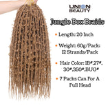 20 Inch Knotless Jungle Box Braids Pre-Looped Goddess Box Braids Hair Butterfly Crochet Braid Hair