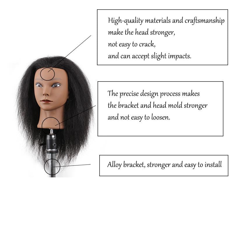 Afro American Woman Cosmetology Mannequin Manikin Human Hair Dolls