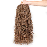 24inch Goddess Faux Locs Curly Crochet Braid Synthetic Hair Ombre Braiding Hair