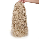 24inch Goddess Faux Locs Curly Crochet Braid Synthetic Hair Ombre Braiding Hair