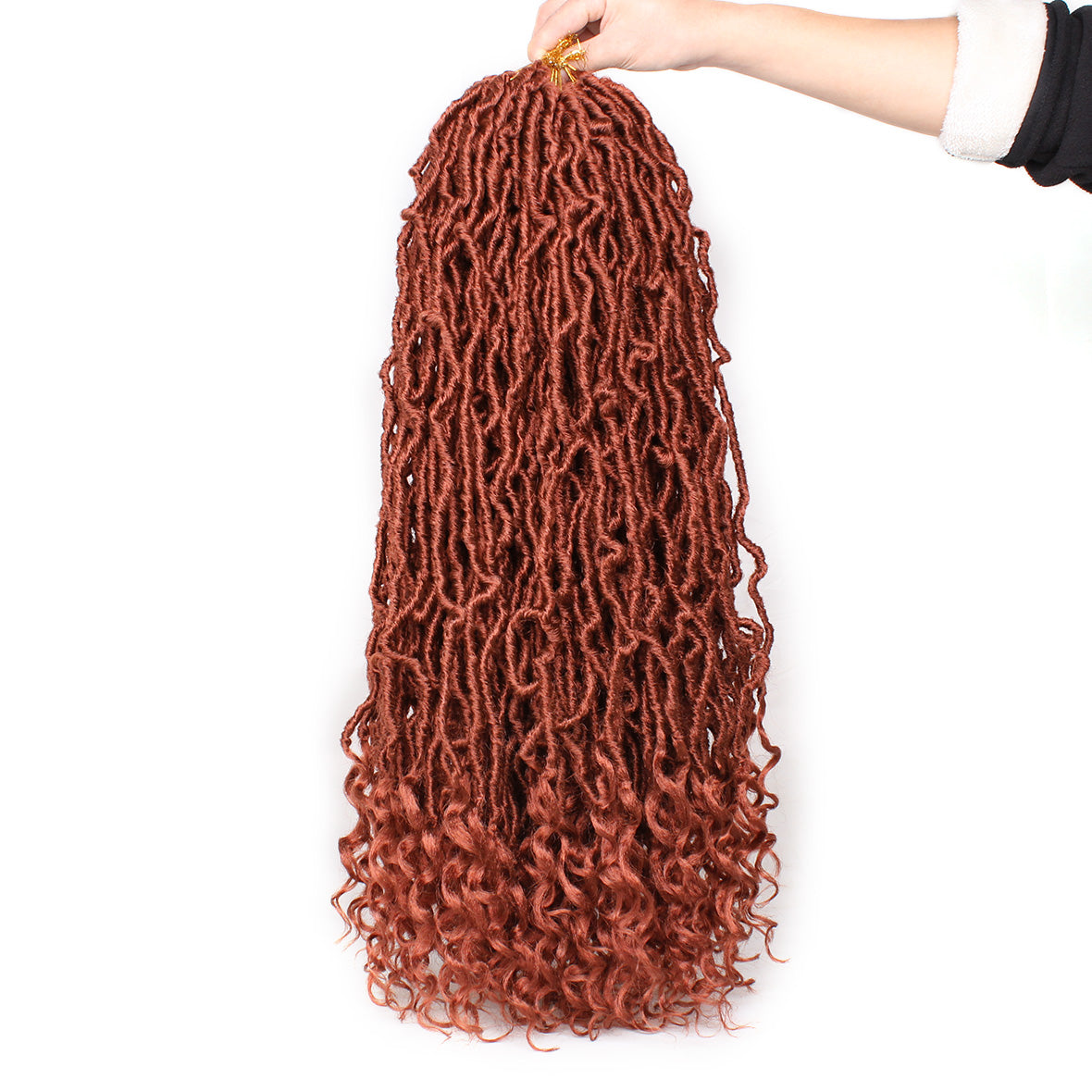 24inch Goddess Faux Locs Curly Crochet Braid Synthetic Hair Ombre Brai –  unionbeauty