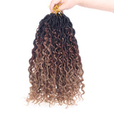 Boho Faux Locs Synthetic Crochet Braids Hair Goddess Locs Crochet Hair Pre-looped Soft Locs With Curly Ends Hippie Locs Hair
