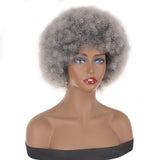 4 Inch Afro Fluffy Afro Wig Short Natural Looking Wigs Synthetic Wig Fluffy Afro Curly Hair Wig