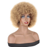 4 Inch Afro Fluffy Afro Wig Short Natural Looking Wigs Synthetic Wig Fluffy Afro Curly Hair Wig