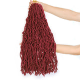 24Inch Faux Locs Crochet Braids Hair Curly Goddess Faux Soft Locs Synthetic Crochet Braids Extension Hair