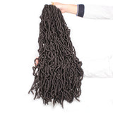 24Inch Faux Locs Crochet Braids Hair Curly Goddess Faux Soft Locs Synthetic Crochet Braids Extension Hair