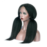 Kinky Straight Lace Front Synthetic Hair Wigs Yaki Straight Lace Front Wigs For Black Women Natural Color