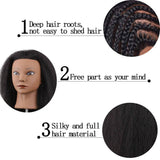 Mannequin Head Styling Hairdresser Training Styling Head Beauty Dummy Head Doll Head Natural Black