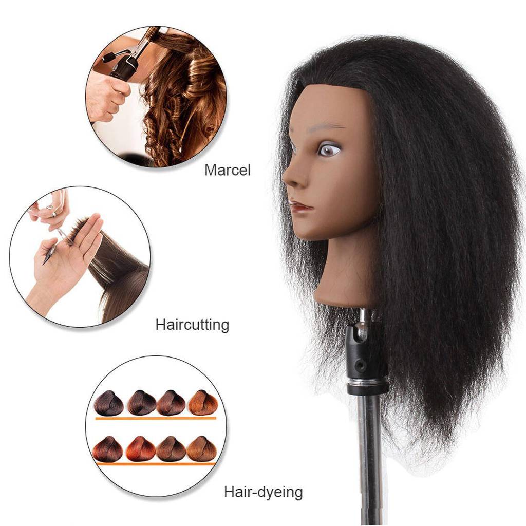 AHS Real Human Hair Dummy for hair Styling & Cutting Hair Practice