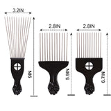 6Pack Mixed Metal Afro Hair Pick Hair Comb for Women and Men for Thick Natural Curly Hair Detangle Wig Anti Static Styling Comb Pick