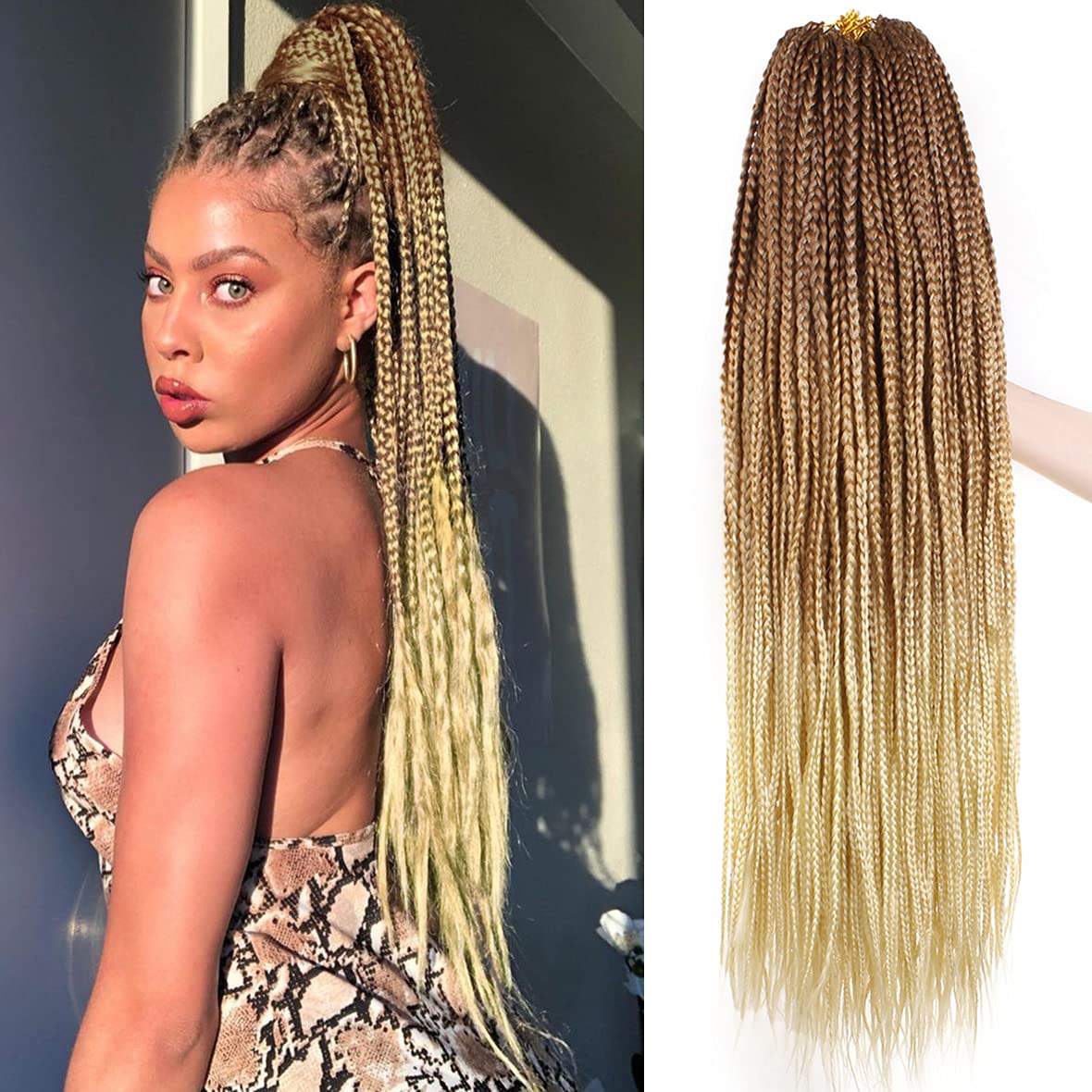 30inch Ombre Box Braids Crochet Hair Pre-looped Synthetic Hair – unionbeauty