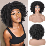 8 Inch Short Headband Wigs Synthetic Kinky Curly Headband Wigs Fluffy Soft Natural Looking