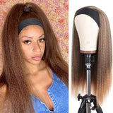20 Inch Kinky Headband Wig Synthetic Hair Long Glueless Synthetic Yaki Straight Wigs