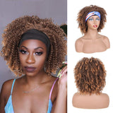 8 Inch Short Headband Wigs Synthetic Kinky Curly Headband Wigs Fluffy Soft Natural Looking