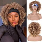 8 Inch Short Headband Wigs Synthetic Kinky Curly Headband Wigs Fluffy Soft Natural Looking