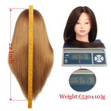 20 Inch Mannequin Head Hair Styling 60% Human Hair Training Head Manikin Cosmetology Doll Head