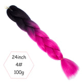 Ombre Synthetic Jumbo Crochet Brainds 24inch Ombre Kanekalon Braiding Hair Extension For Women Pink