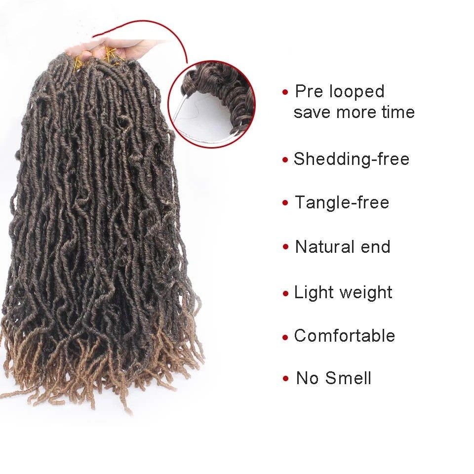 Xtrend Goddess Locs Crochet Hair Curly Faux Locs Crochet Hair Wavy Nu –  Xtrend Hair