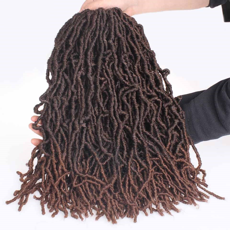 12inch Nu Soft Faux Locs Crochet Hair Pre-looped Copper Red