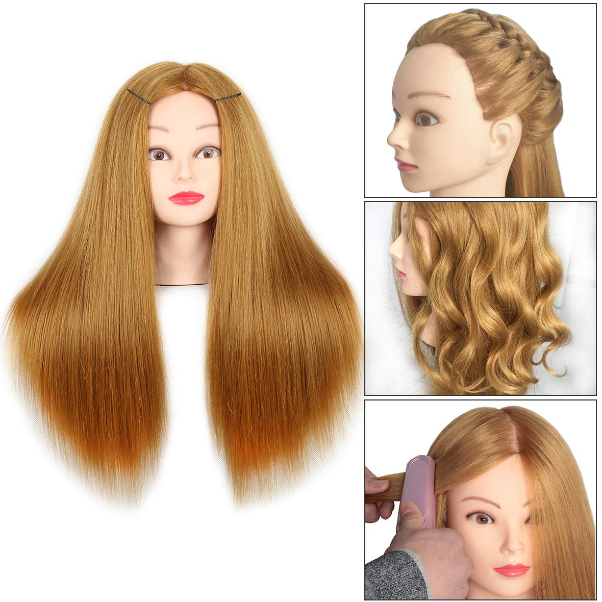 One Qty cosmetology mannequin head with human hair 100% human hair -11-12  tall