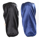 2 Pack Large Satin Sleep Cap for Black Women Soft Elastic Hair Braid Bonnet for Sleeping
